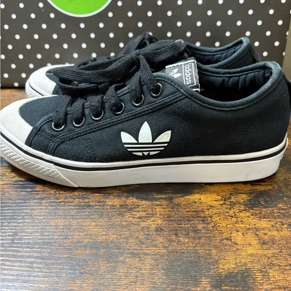 Adidas Black Canvas Sneakers - Picture 2 of 7